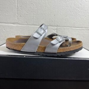 Birkenstock Mayari Metallic Silver Sandals Slide Slip On Women's 38 EU/7 US